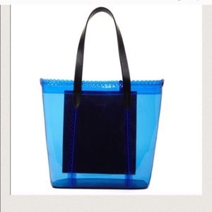 COPY - 🔥BCBGMAXAZRIA PVC tote bag with leather traps NEW